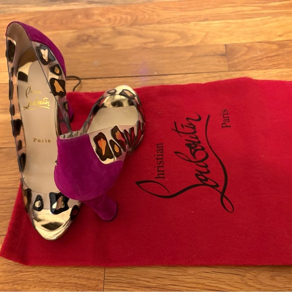 Louis Vuitton Purple and Gold Heels - Picture 1 of 4